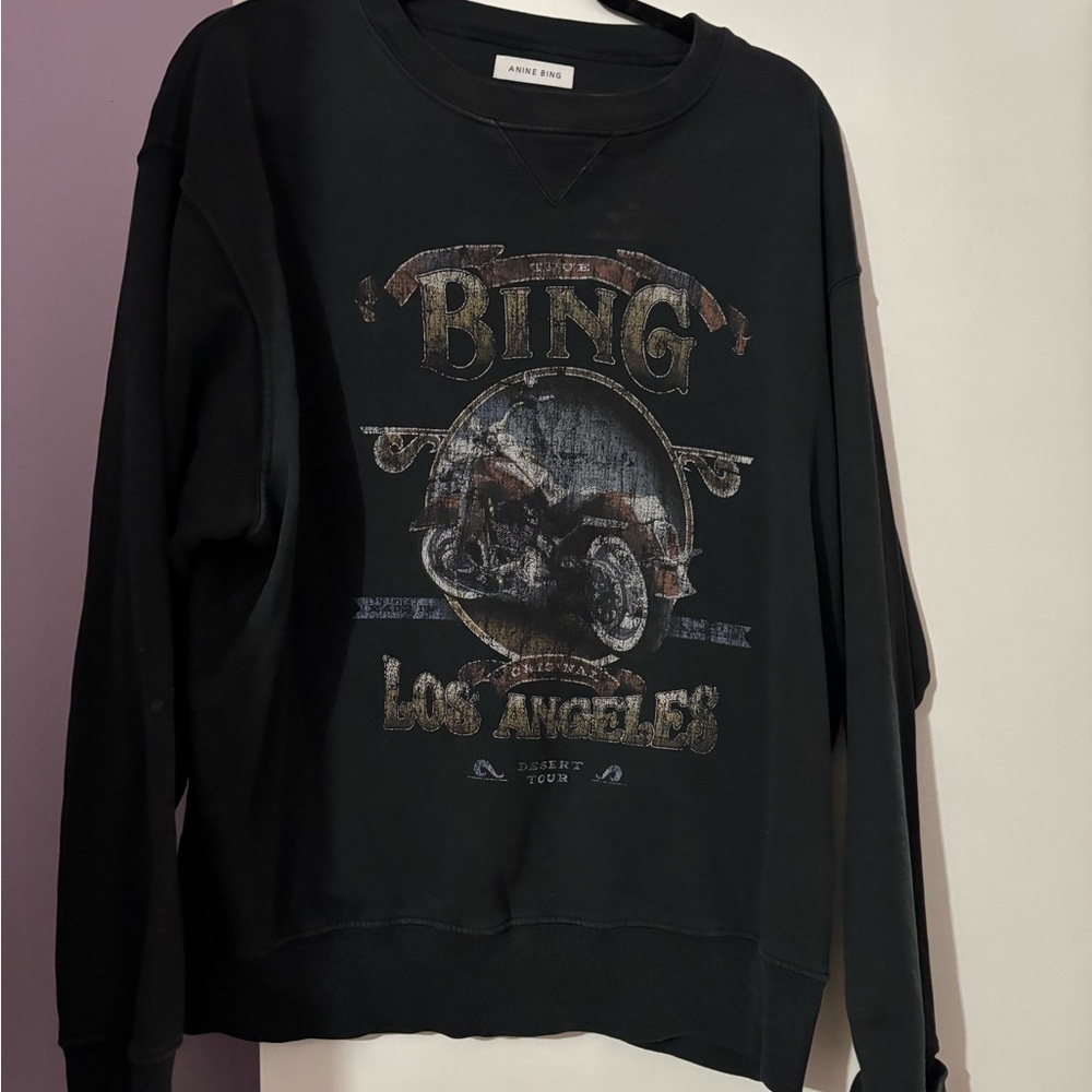 Anine Bing Black Los Angeles Graphic Sweatshirt